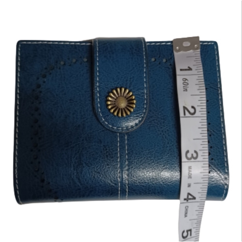 SEAMMER Teal Blue Green Bifold Leather Wallet Coin Purse New inside Gift Box - Picture 8 of 12